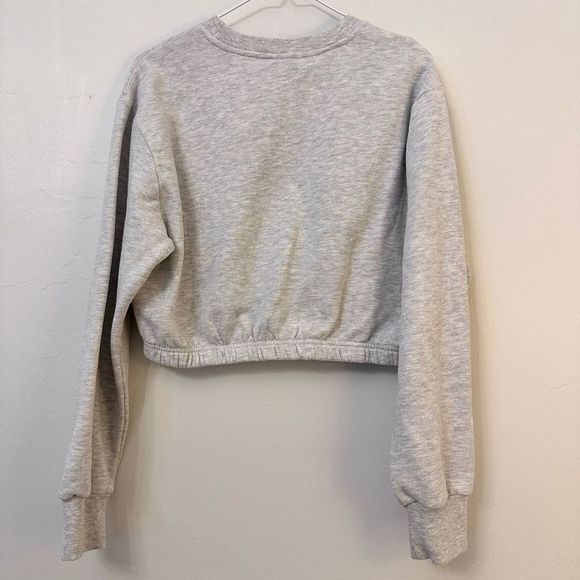 Pacsun Women's Cropped Sweatshirt Pacific Sunwear Fleece Crew Neck Gray Small - Picture 2 of 3